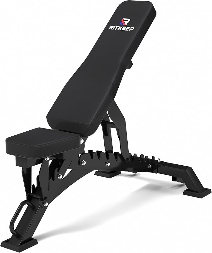 RitKeep Adjustable Weight Bench, 1300LB Capacity for Garage & Home Gym | Weightlifting Workout Bench with 40 Adjustment Positions for Incline, Decline, Bench Press and Full-Body Training -RAB-3000