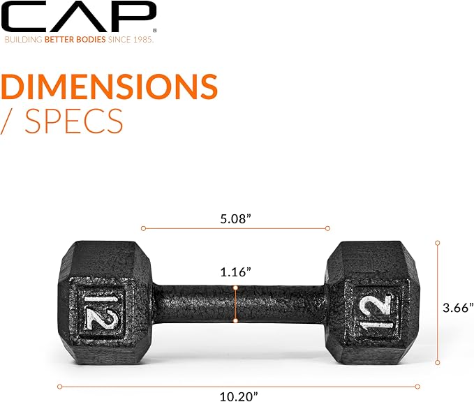 CAP Barbell Cast Iron Hex Dumbbell | Multiple Options