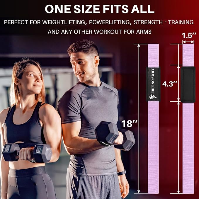 TECEUM Neoprene Padded Cotton Lifting Straps for Weightlifting, 1 Pair