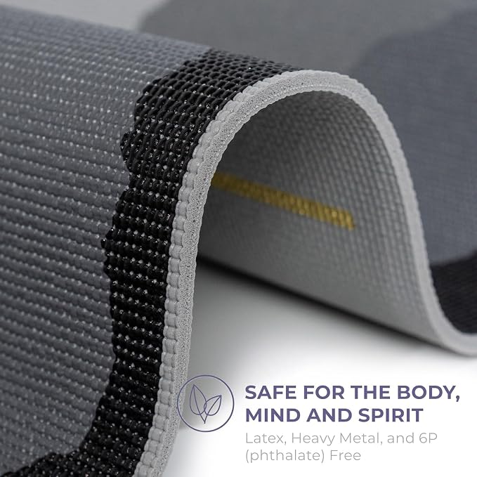 Ascend 6mm Thick Yoga Mat, 72x24in | Premium Non Slip Exercise Mat for Pilates, Workout, Stretching, Fitness, Training - Gym Mat for Home and Studio