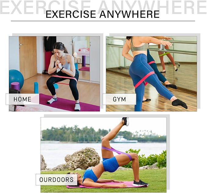 Resistance Bands Set for Physical Therapy, Rehab, Yoga and Pilates | Latex-Free elastic exercise bands suitable for rehab, yoga, Pilates, gym workouts, stretching, and home exercise