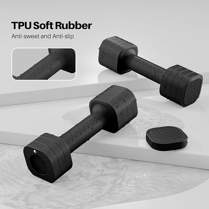 Zempox Hand Weights for Women at Home 2-5 lb Light Adjustable Dumbbells Set | Adjustable 2-5 lb(A Pair 4lb 6lb 8lb 10lb), 4-in-1 Design, TPU Soft Grip, Quick Weight Change, Compact for Home, Gym, Office