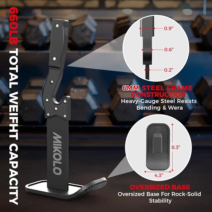 Mikolo Deadlift Jack Barbell Jack Unload 660LB Barbell Stand with No-Slip Handle for Loading & Unloading Weight Plates for Deadlift Exercise, Weight Training
