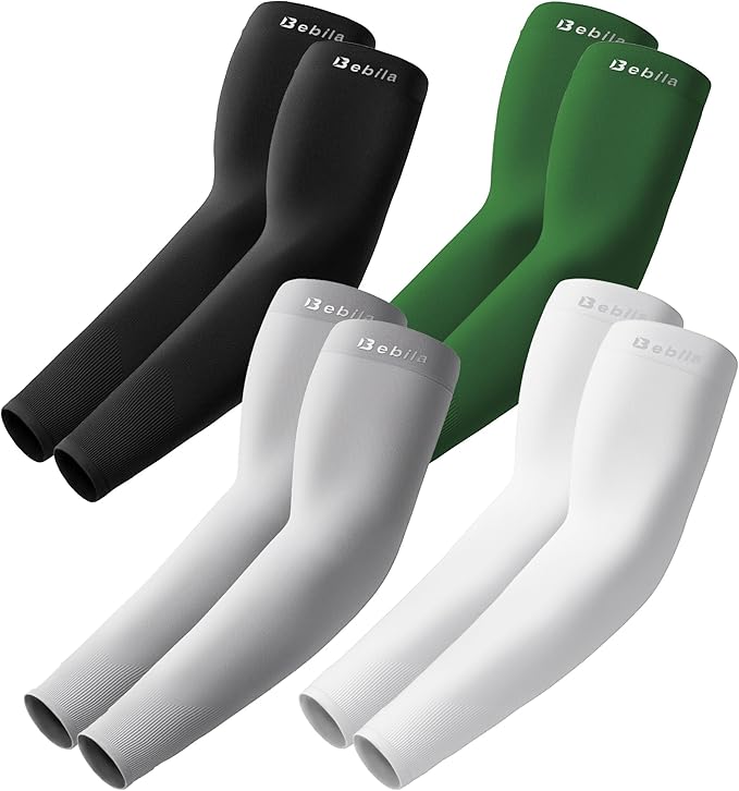 Bebila Arm Sleeves for Men Women, UV Sun Protection Cooling Compression Outdoor