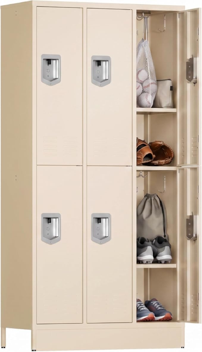 BUTISOW 72" 6 Door 16-Gauge Steel Employee Lockers, Lockable for Gym | Padlock Compatible, 6 Door, 12 Hanging Hooks, Ventilated, Adjustable Shelf, Powder Coated, Rust Resistant, 72 Inch Height