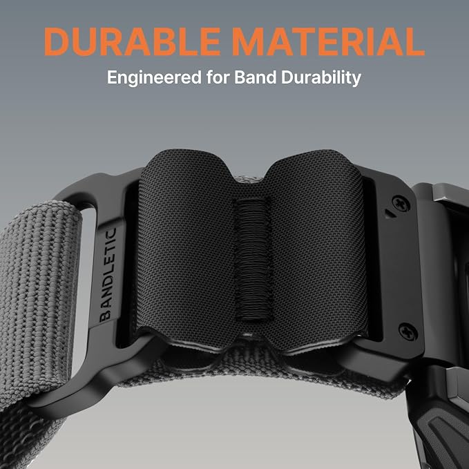 Bandletic 22mm Quick Fit Compatible with Garmin Instinct 3 2 Watch Band | CSPE Rib Bonds Buckle,Durable,Adjustable for Fenix 8 E 47mm/7 6 Pro/5 Plus/Forerunner 965/955/945/Approach S70/S62/S60/Epix