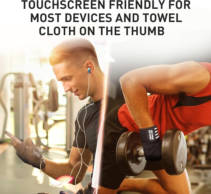 FINGER TEN Weightlifting Workout Gloves Men | Full Half Finger, Wrist Strap Support, Padded Grip, Weight Lifting Gym Fitness