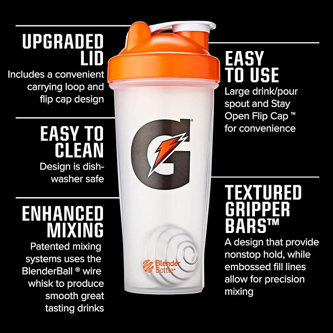 Gatorade Shaker Bottle for Gym, Plastic, 28 Ounces (Pack of 10)