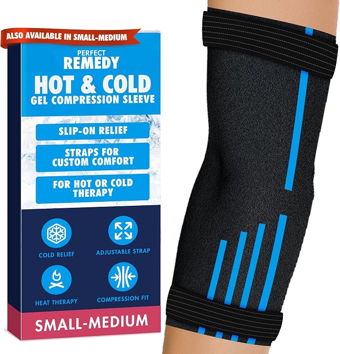 Freeze Sleeve - Hot & Cold Arm Ice Pack Wrap Compression - Tennis Elbow Cold Pack Compression for Support in Injuries - Ice Sleeve for Knee, Elbow (Small-Medium)