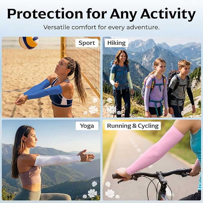 SportsTrail Cooling Arm Sleeves for Men & Women – Breathable, UV Sun Protection, Sports Arm Sleeves for Women, Men & Youth