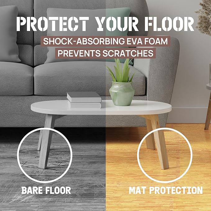 Yes4All EVA Interlocking Mats, Puzzle Floor Tiles, Foam Floor Padding with Border for Furniture, Home Space, Living Room, Garage 11,22,32 SQFT