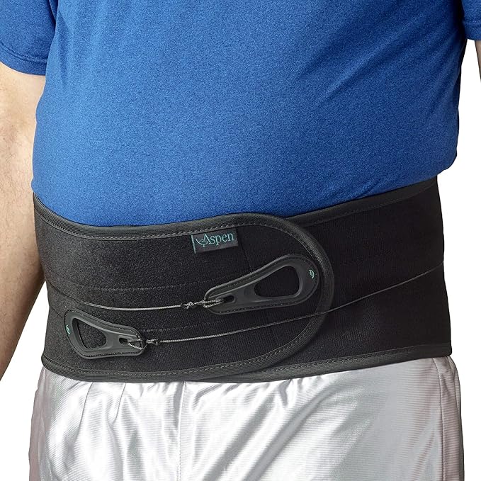 ASPEN Lumbar Support Back Brace, Patented Pulley System with Targeted Compression, Pain Relief for Men & Women, XX-Large 43"-52"