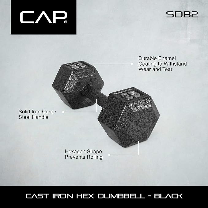 CAP Barbell Cast Iron Hex Dumbbell | Multiple Options