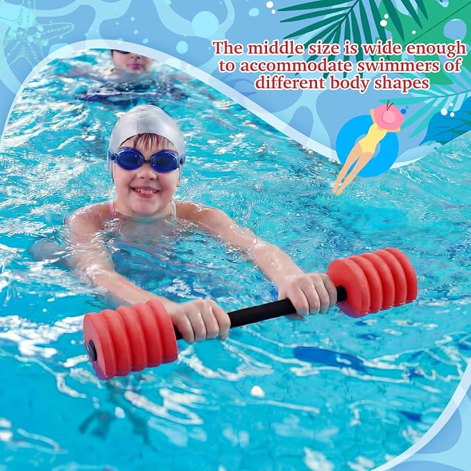Soulchen Long Aquatic Exercise Dumbbells Pool Exercise Foam Water Weights Dumbbell Aquatic Pool Barbells with High Density EVA Foam for Swim Water Aerobics Workouts Loss