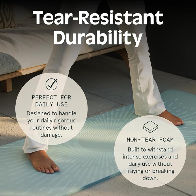 Retrospec Solana Yoga Mat 1" Thick w/Nylon Strap for Men & Women - Non Slip Exercise Mat for Home Yoga, Pilates, Stretching, Floor & Fitness Workouts