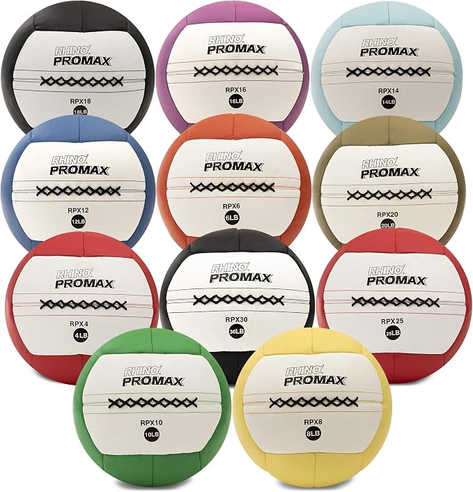 Champion Sports Rhino Promax Wall Balls - Soft Shell Non-Slip Grip for Weightlifting, Plyometrics, Cross Training, & Home Gym