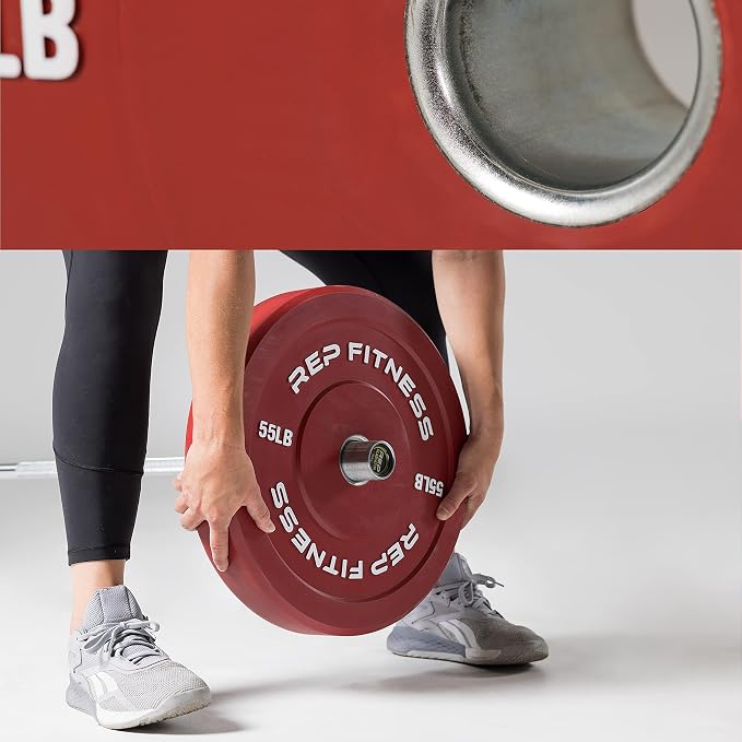 REP Color Bumper Plates LB Olympic Barbell Weights – Rubber Training Discs for Home Gym Strength Lifting, Low Bounce Durable, Weight Pairs & Sets 10 15 25 35 45 Pound Options