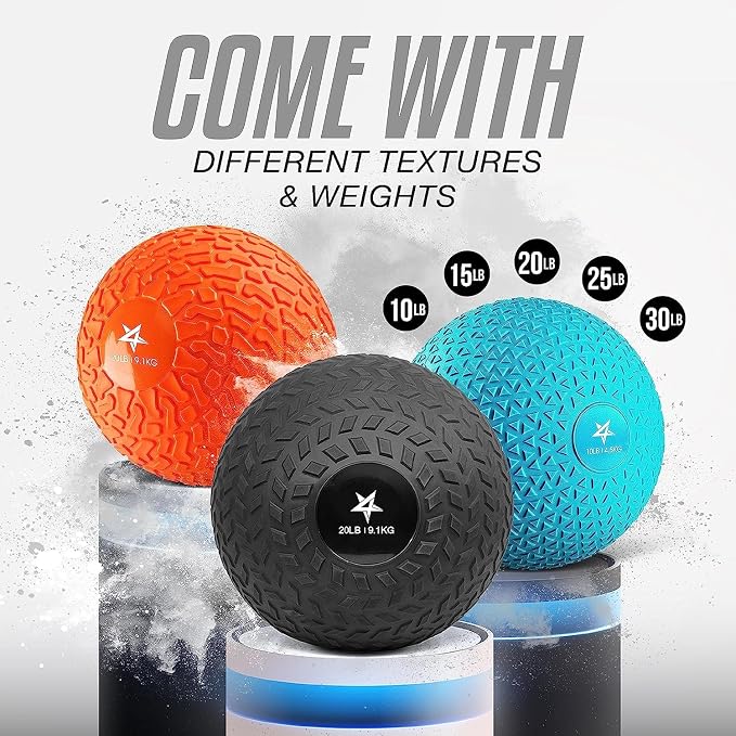 Yes4All Slam Balls, 10-40lb Weighted Ball Weight, Durable PVC Sand Filled Workout Dynamic Slam Ball for Strength Training, Triangle, Black, 25lbs