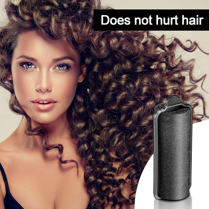 Syhood 18 Pcs Satin Rollers for Black Hair Foam Sponge Rollers Black Satin Wrapped Hair Curlers for Hairdressing Styling(1.18 Inch)