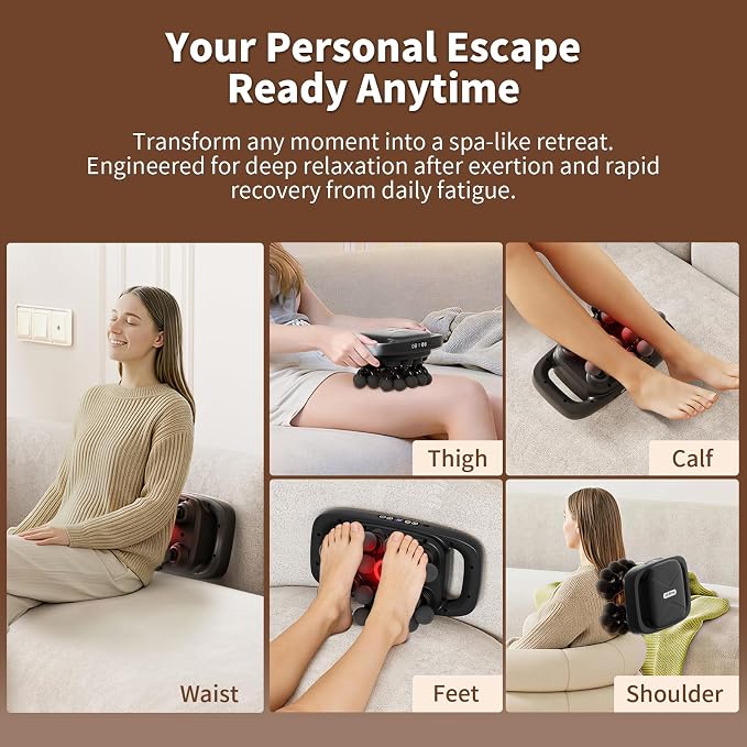 20-Head Massage Gun, 30 Intensity Levels 3 Modes, Deep Tissue Massager with 50KG Force & Noise-Free Motor for Neck Back Legs Shoulders, Portable for Full Body Muscle Recovery