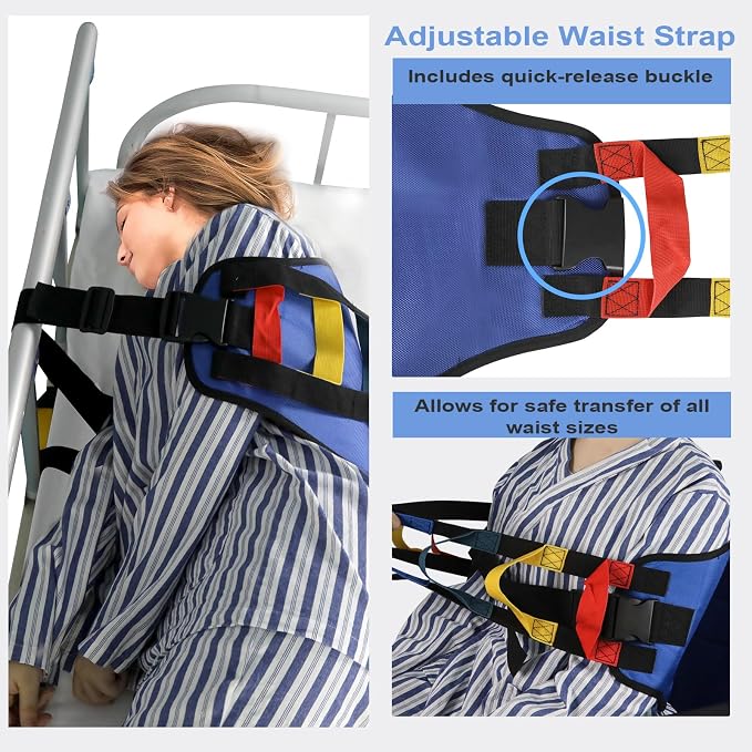 Transfer Sling, Transfer Belt for Elderly, Gait Belts for Seniors | Heavy Duty Patient Lift Belt,Mobility Standing&Lifting Aid for Disabled,Elderly,Injured-Safely Move from Bed and Wheelchair