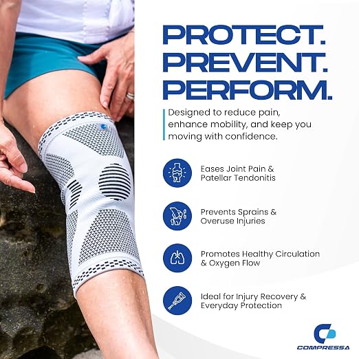Compressa Knee Sleeve for Women & Men (3-Pack Small) - Non-Slip Compression Support for Joint Pain, Muscle Recovery, Arthritis, and Injury Relief