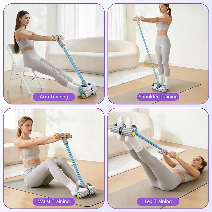 Upgraded Pedal Resistance Band with Handle, Soft Durable Fashion Puller Exercise with Thickened 6 Tension Ropes, Tube Pedal Resistance Device for Abdomen, Waist, Arm, Leg, Core/ABS