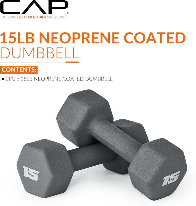 CAP Barbell Neoprene Dumbbell Weights Pairs & Sets | Color Series
