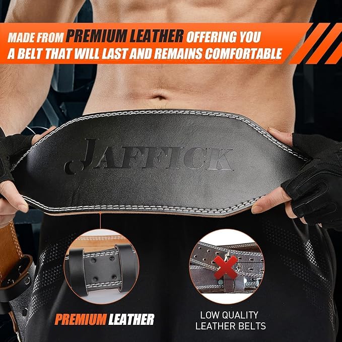 Genuine Leather Weight Lifting Belt for Men Gym Weight Belt Lumbar Back Support Powerlifting Weightlifting Heavy Duty Workout Training Strength Training Equipment