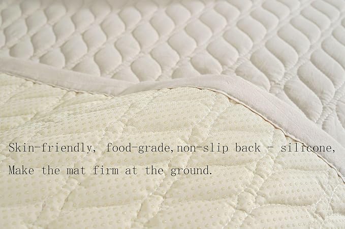 Thick Cotton Yoga Mat 100% Organic Natural Yoga Rug Fitness Rug with Bag for Exercise, Workout Washable 78.8 inches X 27.5 Inches (cotton)
