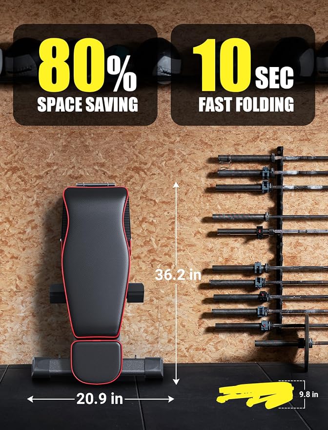 YOLEO Adjustable Weight Bench with Bench Press Stand, Foldable Workout Bench with Extended Head/Elbow Pad(for Users up to 7')