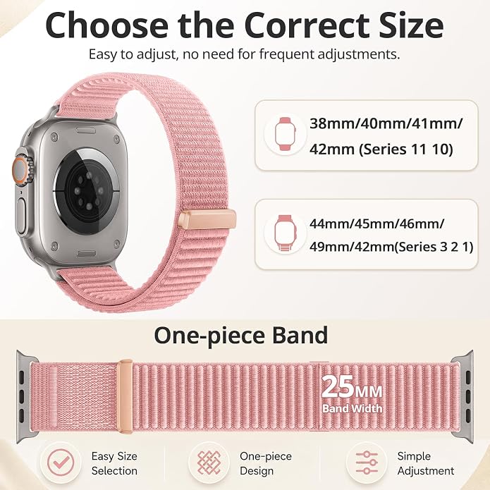 Nylon Loop Sport Band Compatible with Apple Watch Ultra 3 2 Band 49mm 46mm 45mm 44mm 42mm 41mm 40mm 38mm Women Men, Stretchy Strap Elastic Fabric Wristband for iWatch Series 11 10 SE 9 8 7 6 5 4 3 2 1