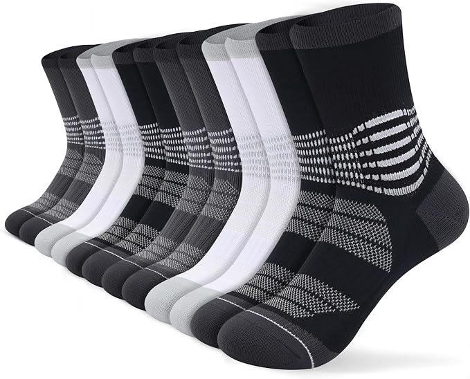 IRAMY Crew Compression Socks for Women Men with Ankle Arch Support Plantar Fasciitis Relief 3/6 Pairs