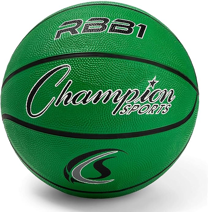 Champion Sports Rubber Basketballs – Durable Indoor & Outdoor Training & Recreational Game Balls, Multiple Sizes & Colors