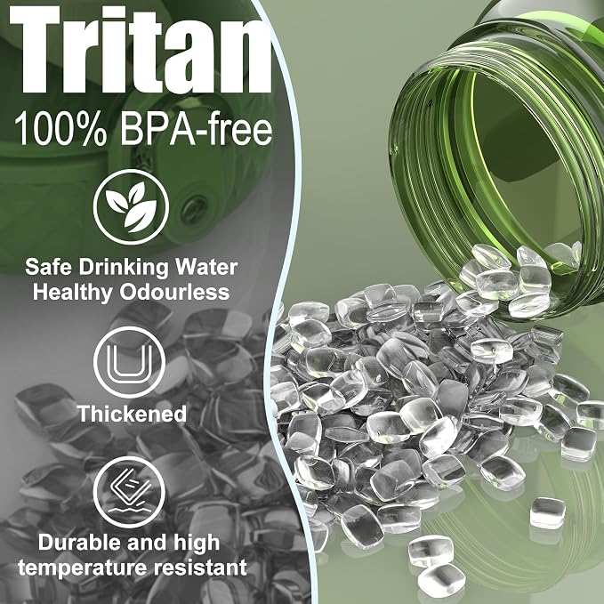 GOPPUS Water Bottles Clear Water Bottle with Straw 32oz Plastic Water Bottles BPA Free Tritan Wide Mouth Bottle Leakproof Motivational bottles water for Gym,Hiking,School or Office(1 Bottles)
