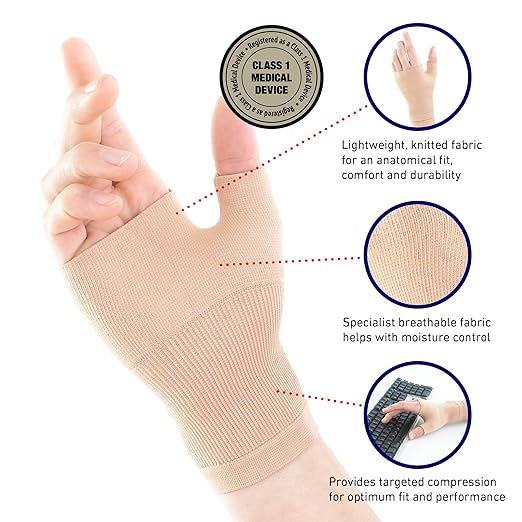 Neo-G Wrist and Thumb Support for Arthritis, Joint Pain, Tendonitis, Sprain - Wrist Brace Wrist Compression Hand Support - L - Beige