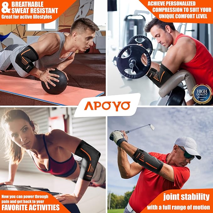 APOYO Tennis Elbow Brace for Women & Men, Workout and Everyday Use (Small) | Elbow Compression Sleeve for Arthritis, Tendonitis, Tennis Elbow & Golfers Elbow, Reduce Joint Pain During Fitness Activity