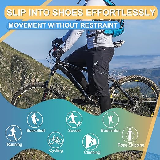 LISEPWU Copper Ankle Brace with Adjustable Compression Bandage, Ankle Support Compression Sleeve for Men & Women, for Foot Pain, Sprained Recovery, Achilles Tendonitis, Sports Protection(Black M)