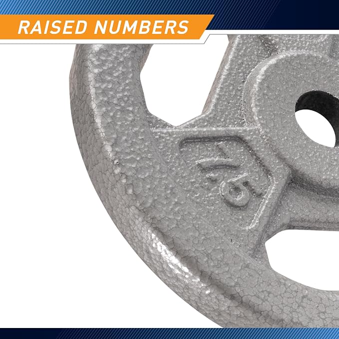 Marcy Classic 1" Cast Iron Standard Grip Plates for Strength Training and Weightlifting