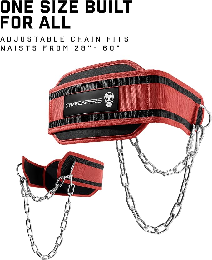 Gymreapers Dip Belt With Chain For Weightlifting, Pull Ups, Dips - Heavy Duty Steel Chain For Added Weight Training