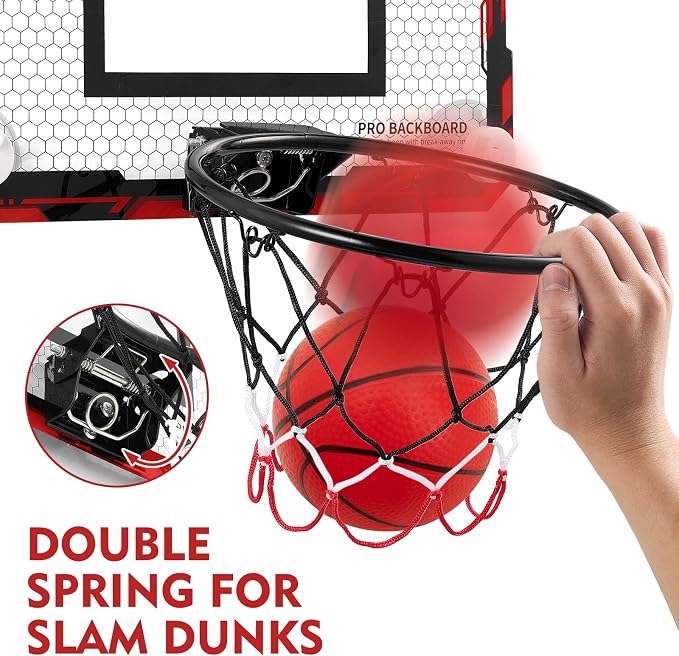 Indoor Mini Basketball Hoops with Powerful Suction Cups for Window and Wall | Wall Mounted Basketball Hoops, Basketball Backboard for Bedroom Office Dorm Room, Outdoor Toy Gifts for Kids and Adults