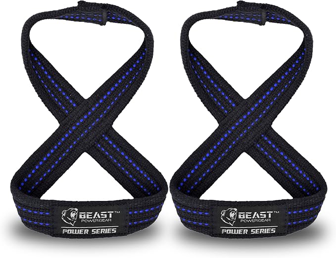 Figure 8 Lifting Strap- Strongman 10-14" Deadlift Straps- True Grip Support & Heavy Duty Wrist Straps for Weightlifting Women Men- Hand Straps for Weight Lifting Figure 8 Straps for Gym Workout