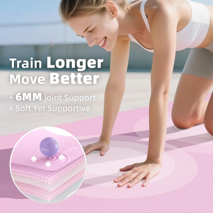 Extra Large Yoga Mat – 72"x48" or 78"x57", 1/4"–1/2" Thick Mat for Women & Men, TPE Non-Slip Pilates Mat for Home Gym, Yoga, Stretching, Meditation