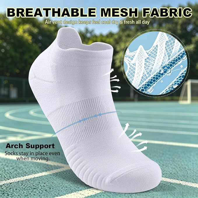 Lapulas Compression Socks for Men & Women, 6 Pair Ankle Running Support Socks for Sports, Casual, Plantar Fasciitis Relief