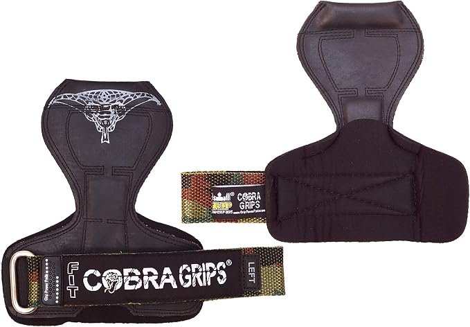 Cobra Grips Weight Lifting Gloves with Adjustable Neoprene Padded Wrist Wraps - Heavy Duty Alternative to Power Lifting Hooks for Deadlifts
