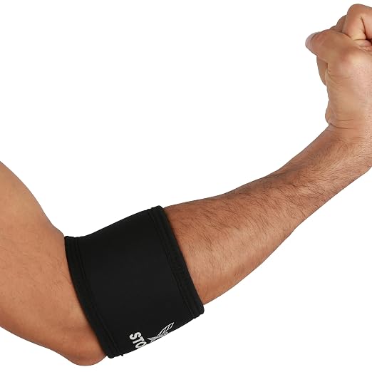 Stoic 7MM Compression Sleeve Cuff (Heavy Neoprene Construction) For arm, elbow, lower leg compression and warmth while weight lifting, powerlifting, bench pressing (13 Inch, Black)