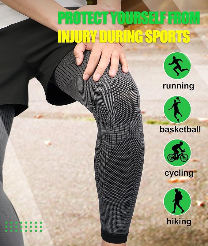 KEKING Full Leg Compression Sleeves, 20-30mmHg Graduated, Unisex, Running | Thigh-High Compression Stockings, Support Thighs, Calves & Knees, for Travel & Sports, Relieve Varicose Veins & Swelling