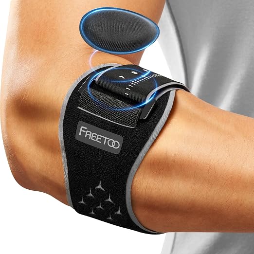 FREETOO Tennis Elbow Brace for Men Women for Tendonitis,Golfers Elbow | Tennis Elbow Strap Band,Forearm Brace,Counterforce Brace,Lateral Medial Epicondylitis,Gel Pad,Adjustable,Compression