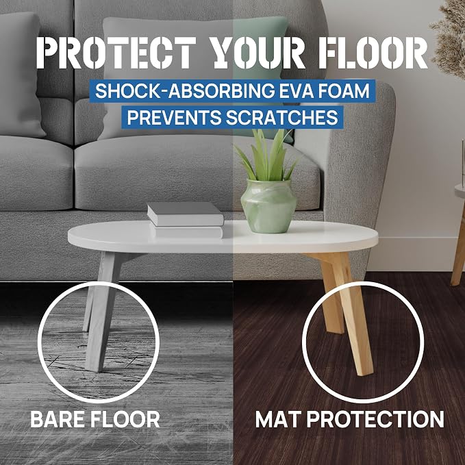 Yes4All EVA Interlocking Mats, Puzzle Floor Tiles, Foam Floor Padding with Border for Furniture, Home Space, Living Room, Garage 11,22,32 SQFT