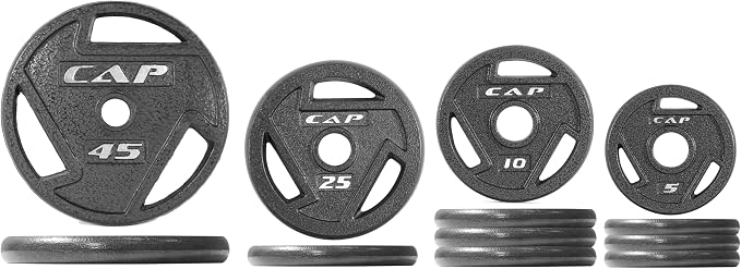 CAP Barbell 2-Inch Olympic Cast Iron Plate Weight Set | 75-285 lbs | Multiple Options